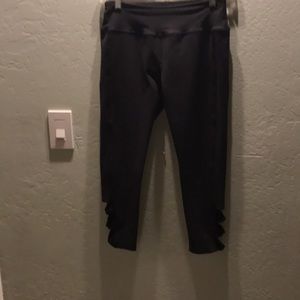 Cropped beyond yoga pants with slits on bottom